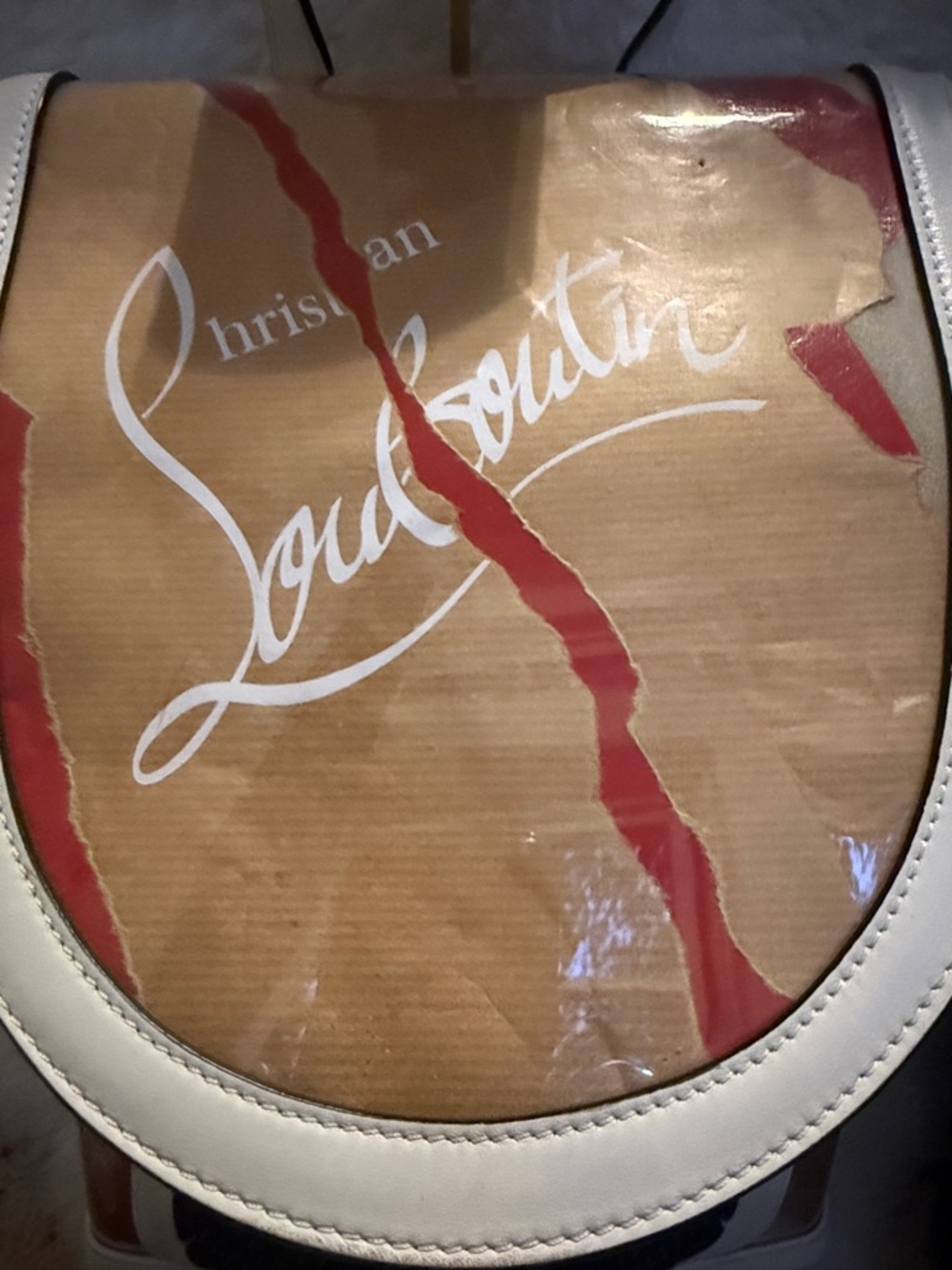 Christian Louboutin Black Explorafunk Backpack with White Trim and Red Interior - Picture 3 of 10